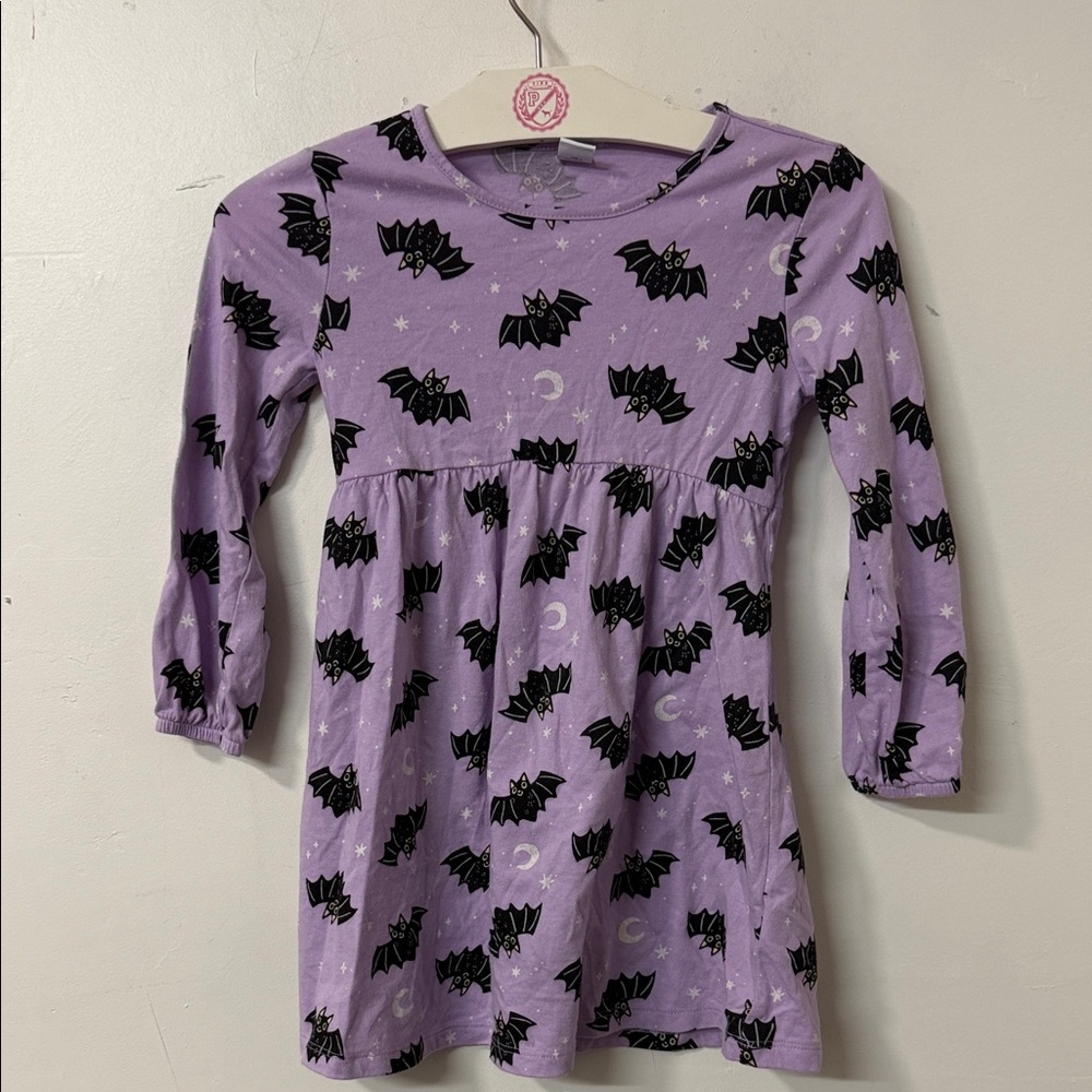 Old Navy Lavender Dress with Black Bat Pattern